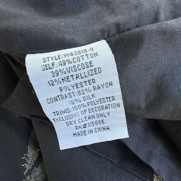 Johnny Was Velvet Metallic Feathers Kimono Cardigan Women M Floral Boho W Belt - Picture 9 of 10